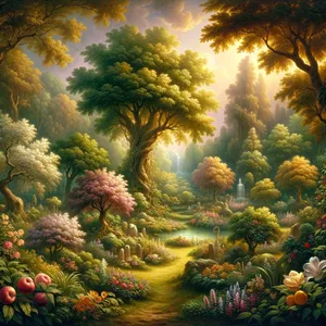 9. И Господ Бог направи да произрастват от земята всяко дърво, приятно за гледане и добро за храна, също и дървото на живота всред градината и дървото за познаване на доброто и злото.