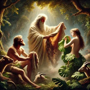 21. И Господ Бог направи кожени дрехи на Адам и на жена му и ги облече.