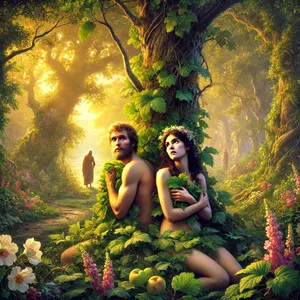 8. И като чуха гласа на Господа Бога, Който ходеше из градината в прохладата на деня, мъжът и жена му се скриха от лицето на Господа Бога между дърветата на градината.