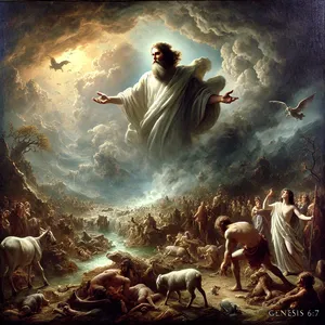 7. И Господ каза: Ще изтребя от лицето на земята човека, когото създадох – човека, добитъка, гадините и въздушните птици; защото съжалих, че ги създадох.