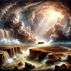 11. В шестстотната година от живота на Ной, във втория месец, на седемнадесетия ден от месеца, в този ден всички извори на голямата бездна се разпукнаха и небесните прозорци се отвориха.