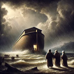 13. В същия ден влязоха в ковчега Ной, Сим, Хам и Яфет, синовете на Ной, жена му и трите жени на синовете му заедно с тях,