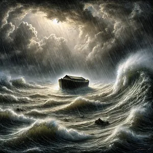 17. Потопът продължи четиридесет дни върху земята и водите се увеличиха и издигнаха ковчега, така че той се понесе високо над земята.