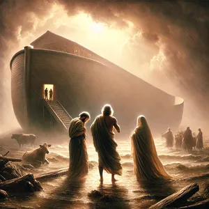 18. И Ной излезе синовете му, жена му и жените на синовете му с него.