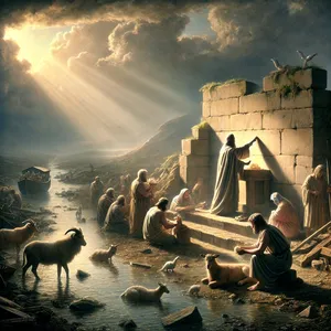 20. Тогава Ной изгради олтар на Господа и взе от всички чисти животни и от всички чисти птици и принесе всеизгаряния на олтара.