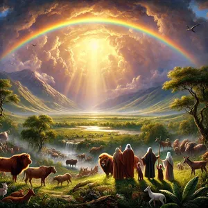 16. Дъгата ще бъде в облака; и Аз ще я гледам, за да спомня вечния завет между Бога и всяко живо същество от всяка плът, която е на земята.