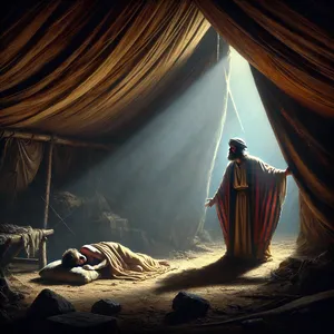 22. И Хам, бащата на Ханаан, видя голотата на баща си и разказа на двамата си братя вън.