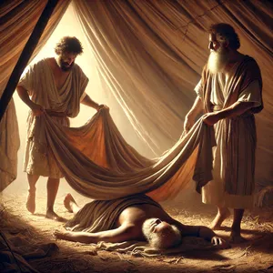 23. Тогава Сим и Яфет взеха дреха, и я туриха на рамената си, и вървейки назад, покриха голотата на баща си; а лицата им бяха обърнати назад, тъй щото не видяха голотата на баща си.